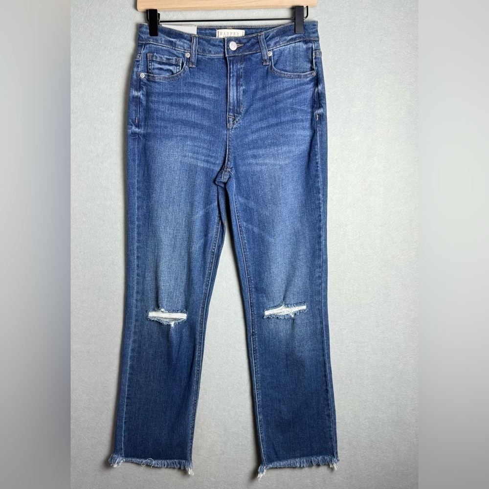 Francesca’s Harper Heritage Women’s High Rise Straight Raw Hem Jeans size 27 NWT